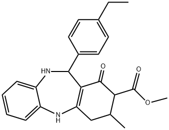 methyl 11-(4-ethylphenyl)-3-methyl-1-oxo-2,3,4,5,10,11-hexahydro-1H-dibenzo[b,e][1,4]diazepine-2-carboxylate 结构式