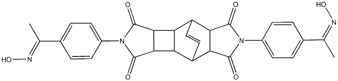 5,12-bis[4-(N-hydroxyethanimidoyl)phenyl]-5,12-diazapentacyclo[7.5.2.0~2,8~.0~3,7~.0~10,14~]hexadec-15-ene-4,6,11,13-tetrone 结构式