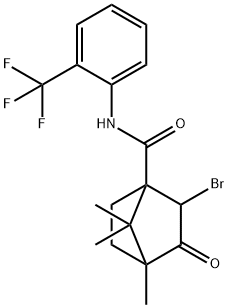 2-bromo-4,7,7-trimethyl-3-oxo-N-[2-(trifluoromethyl)phenyl]bicyclo[2.2.1]heptane-1-carboxamide 结构式