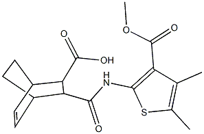 3-({[3-(methoxycarbonyl)-4,5-dimethyl-2-thienyl]amino}carbonyl)bicyclo[2.2.2]oct-5-ene-2-carboxylic acid 结构式