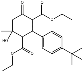 diethyl 2-(4-tert-butylphenyl)-4-hydroxy-4-methyl-6-oxocyclohexane-1,3-dicarboxylate 结构式