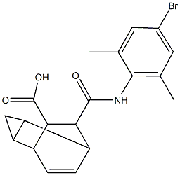 7-[(4-bromo-2,6-dimethylanilino)carbonyl]tricyclo[3.2.2.0~2,4~]non-8-ene-6-carboxylic acid 结构式