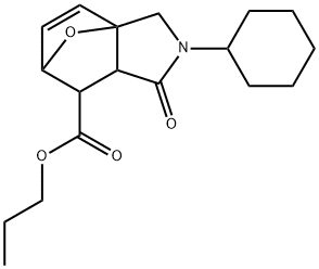 propyl 3-cyclohexyl-4-oxo-10-oxa-3-azatricyclo[5.2.1.0~1,5~]dec-8-ene-6-carboxylate 结构式