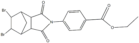 ethyl 4-(8,9-dibromo-3,5-dioxo-4-azatricyclo[5.2.1.0~2,6~]dec-4-yl)benzoate 结构式