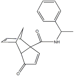 5-oxo-N-(1-phenylethyl)tricyclo[5.2.1.0~2,6~]deca-3,8-diene-2-carboxamide 结构式