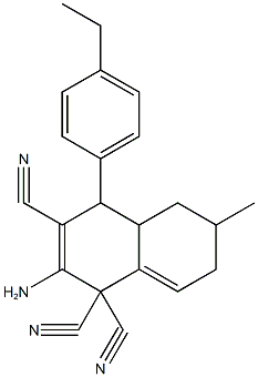 2-amino-4-(4-ethylphenyl)-6-methyl-4a,5,6,7-tetrahydro-1,1,3(4H)-naphthalenetricarbonitrile 结构式
