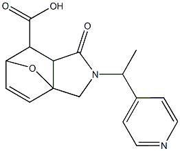 4-oxo-3-[1-(4-pyridinyl)ethyl]-10-oxa-3-azatricyclo[5.2.1.0~1,5~]dec-8-ene-6-carboxylic acid 结构式