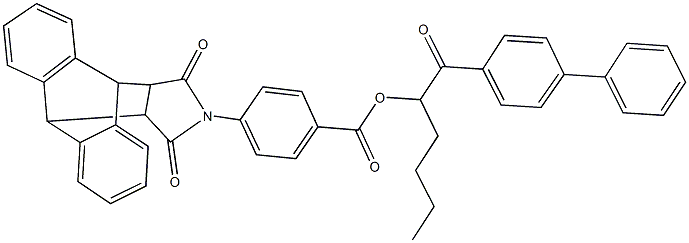 1-([1,1'-biphenyl]-4-ylcarbonyl)pentyl 4-(16,18-dioxo-17-azapentacyclo[6.6.5.0~2,7~.0~9,14~.0~15,19~]nonadeca-2,4,6,9,11,13-hexaen-17-yl)benzoate 结构式