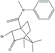 2-bromo-N,4,7,7-tetramethyl-3-oxo-N-phenylbicyclo[2.2.1]heptane-1-carboxamide 结构式