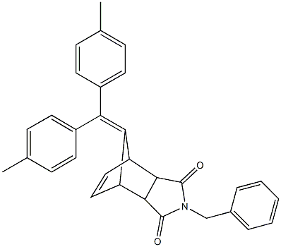 4-benzyl-10-[bis(4-methylphenyl)methylene]-4-azatricyclo[5.2.1.0~2,6~]dec-8-ene-3,5-dione 结构式