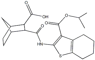 3-({[3-(isopropoxycarbonyl)-4,5,6,7-tetrahydro-1-benzothien-2-yl]amino}carbonyl)bicyclo[2.2.1]heptane-2-carboxylic acid 结构式