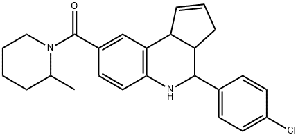 4-(4-chlorophenyl)-8-[(2-methyl-1-piperidinyl)carbonyl]-3a,4,5,9b-tetrahydro-3H-cyclopenta[c]quinoline 结构式