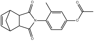 4-(3,5-dioxo-4-azatricyclo[5.2.1.0~2,6~]dec-8-en-4-yl)-3-methylphenyl acetate 结构式