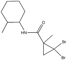 2,2-dibromo-1-methyl-N-(2-methylcyclohexyl)cyclopropanecarboxamide 结构式