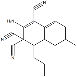 2-amino-6-methyl-4-propyl-4a,5,6,7-tetrahydro-1,3,3(4H)-naphthalenetricarbonitrile 结构式