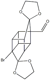 9'-bromo-dispiro([1,3]-dioxolane-2,6'-pentacyclo[5.3.0.0~2,5~.0~3,9~.0~4,8~]decane-10',2''-[1,3]-dioxolane)-5'-carbaldehyde 结构式