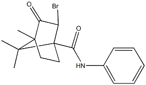 2-bromo-4,7,7-trimethyl-3-oxo-N-phenylbicyclo[2.2.1]heptane-1-carboxamide 结构式