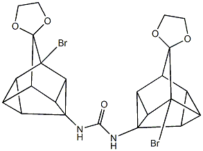 N,N'-bis{spiro(1-bromopentacyclo[3.3.1.0~2,4~.0~3,7~.0~6,8~]nonane-9,2'-[1,3]-dioxolane)-3-yl}urea 结构式