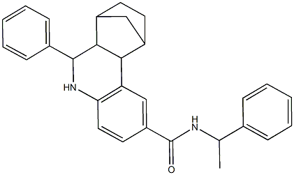 10-phenyl-N-(1-phenylethyl)-9-azatetracyclo[10.2.1.0~2,11~.0~3,8~]pentadeca-3,5,7-triene-5-carboxamide 结构式
