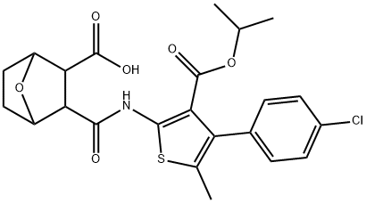 3-({[4-(4-chlorophenyl)-3-(isopropoxycarbonyl)-5-methyl-2-thienyl]amino}carbonyl)-7-oxabicyclo[2.2.1]heptane-2-carboxylic acid 结构式