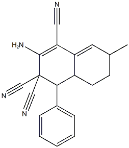 2-amino-7-methyl-4-phenyl-4a,5,6,7-tetrahydro-1,3,3(4H)-naphthalenetricarbonitrile 结构式