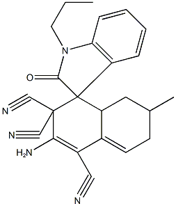 2'-amino-6'-methyl-1-propyl-1,3,4'a,5',6',7'-hexahydro-2-oxospiro[2H-indole-3,4'-naphthalene]-1',3',3'(4'H)-tricarbonitrile 结构式