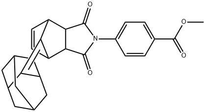 methyl 4-(3,5-dioxo-10-tricyclo[3.3.1.1~3,7~]dec-2-ylidene-4-azatricyclo[5.2.1.0~2,6~]dec-8-en-4-yl)benzoate 结构式