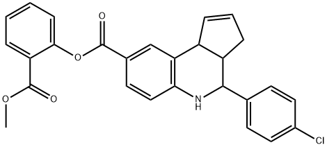 2-(methoxycarbonyl)phenyl 4-(4-chlorophenyl)-3a,4,5,9b-tetrahydro-3H-cyclopenta[c]quinoline-8-carboxylate 结构式