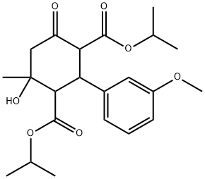 diisopropyl 4-hydroxy-2-(3-methoxyphenyl)-4-methyl-6-oxocyclohexane-1,3-dicarboxylate 结构式