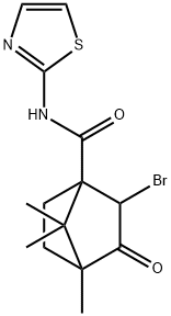 2-bromo-4,7,7-trimethyl-3-oxo-N-(1,3-thiazol-2-yl)bicyclo[2.2.1]heptane-1-carboxamide 结构式