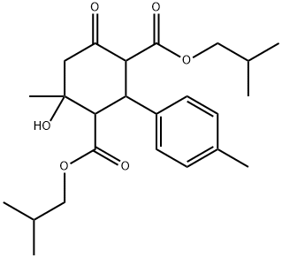 diisobutyl 4-hydroxy-4-methyl-2-(4-methylphenyl)-6-oxo-1,3-cyclohexanedicarboxylate 结构式