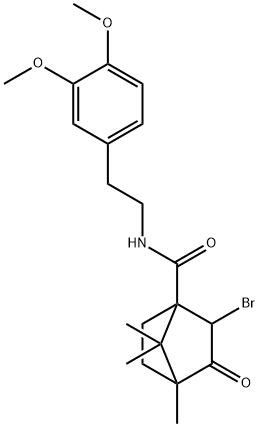 2-bromo-N-[2-(3,4-dimethoxyphenyl)ethyl]-4,7,7-trimethyl-3-oxobicyclo[2.2.1]heptane-1-carboxamide 结构式