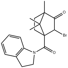 3-bromo-4-(2,3-dihydro-1H-indol-1-ylcarbonyl)-1,7,7-trimethylbicyclo[2.2.1]heptan-2-one 结构式