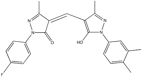 4-{[1-(3,4-dimethylphenyl)-5-hydroxy-3-methyl-1H-pyrazol-4-yl]methylene}-2-(4-fluorophenyl)-5-methyl-2,4-dihydro-3H-pyrazol-3-one 结构式