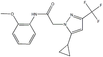 2-[5-cyclopropyl-3-(trifluoromethyl)-1H-pyrazol-1-yl]-N-(2-methoxyphenyl)acetamide 结构式