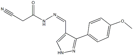 2-cyano-N'-{[3-(4-methoxyphenyl)-1H-pyrazol-4-yl]methylene}acetohydrazide 结构式