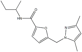 N-(sec-butyl)-5-[(3,5-dimethyl-1H-pyrazol-1-yl)methyl]-2-furamide 结构式