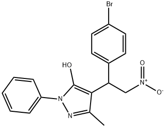 4-{1-(4-bromophenyl)-2-nitroethyl}-3-methyl-1-phenyl-1H-pyrazol-5-ol 结构式