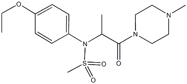 N-(4-ethoxyphenyl)-N-[1-methyl-2-(4-methyl-1-piperazinyl)-2-oxoethyl]methanesulfonamide 结构式