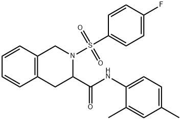 N-(2,4-dimethylphenyl)-2-[(4-fluorophenyl)sulfonyl]-1,2,3,4-tetrahydro-3-isoquinolinecarboxamide 结构式