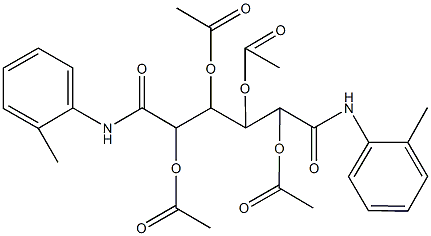 2,3-bis(acetyloxy)-1-[1-(acetyloxy)-2-oxo-2-(2-toluidino)ethyl]-4-oxo-4-(2-toluidino)butyl acetate 结构式