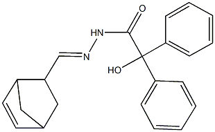 N'-(bicyclo[2.2.1]hept-5-en-2-ylmethylene)-2-hydroxy-2,2-diphenylacetohydrazide 结构式