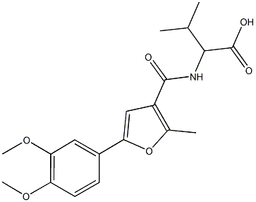 N-[5-(3,4-dimethoxyphenyl)-2-methyl-3-furoyl]valine 结构式