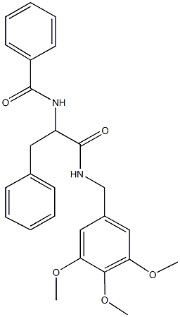 N-{1-benzyl-2-oxo-2-[(3,4,5-trimethoxybenzyl)amino]ethyl}benzamide 结构式