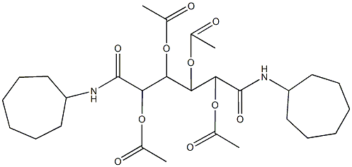 2,3-bis(acetyloxy)-1-[1-(acetyloxy)-2-(cycloheptylamino)-2-oxoethyl]-4-(cycloheptylamino)-4-oxobutyl acetate 结构式