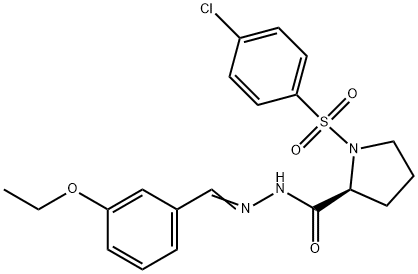 1-[(4-chlorophenyl)sulfonyl]-N'-(3-ethoxybenzylidene)-2-pyrrolidinecarbohydrazide 结构式
