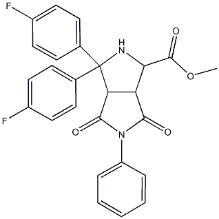 methyl 3,3-bis(4-fluorophenyl)-4,6-dioxo-5-phenyloctahydropyrrolo[3,4-c]pyrrole-1-carboxylate 结构式