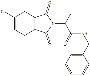 N-benzyl-2-(5-chloro-1,3-dioxo-1,3,3a,4,7,7a-hexahydro-2H-isoindol-2-yl)propanamide 结构式