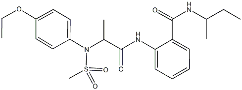 N-(sec-butyl)-2-({2-[4-ethoxy(methylsulfonyl)anilino]propanoyl}amino)benzamide 结构式