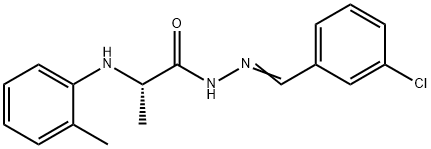 N'-(3-chlorobenzylidene)-2-(2-toluidino)propanohydrazide 结构式